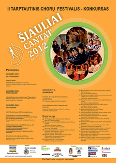 II Tarptautinis chorų festivalis ŠIAULIAI CANTAT 2012 II Tarptautinis chorų festivalis ŠIAULIAI CANTAT 2012