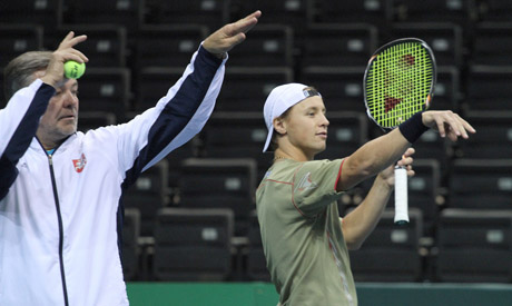 Ričardas Berankis rengiasi mačui Ričardas Berankis rengiasi mačui