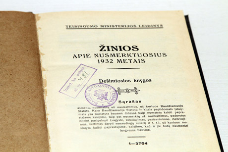 Teismų istorijos muziejui eksponatų netrūktų Teismų istorijos muziejui eksponatų netrūktų