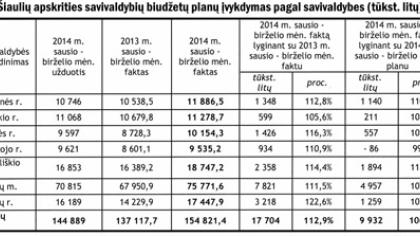 Apskrities savivaldybių biudžetai pilnėja